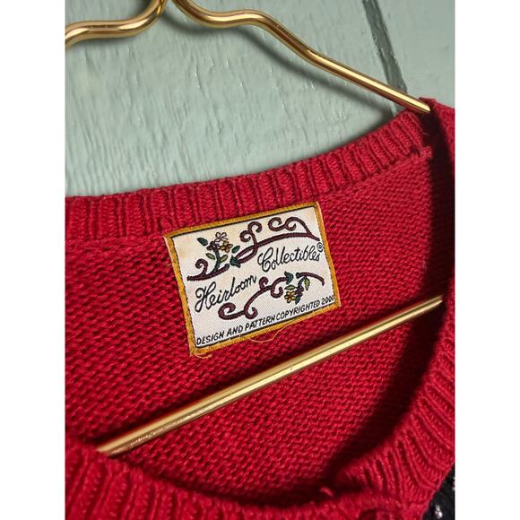 Vintage Heirloom Collectibles Christmas Patchwork Cardigan Sweater L/XL - Picture 5 of 7